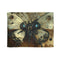 Robot Butterfly Over Ancient Map — Plush Fleece Throw Blanket — Full Spread Plush Fleece Artwork View