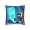 Robot Exploring Crystal Cave — Double-Sided Cushion Cover — Front Double-Sided Cushion View