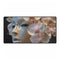 Robot Face Blooming with Orchids — XL & XXL Desk Mat — Full Top-Down Artwork View