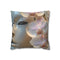 Robot Face Blooming with Orchids — Double-Sided Cushion Cover — Front Double-Sided Cushion View