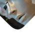 Robot Face Blooming with Orchids — Memory Foam Bath Mat — Microfibre Texture Close-Up View