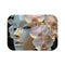 Robot Face Blooming with Orchids — Memory Foam Bath Mat — Top-Down Memory Foam Bath Mat View