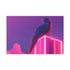 Robot Falcon Perched on Neon Tower — 24×16 Canvas Wall Art — Front Gallery-Wrapped Canvas View