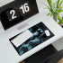 Robot Queen Sitting on Data Throne — XXL Gaming Desk Mat — Gaming & Workspace Desk Setup View