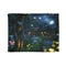 Robot Tending Starlight Garden (Edition VI) — 50×60 Plush Throw Blanket — Full Spread Plush Fleece Artwork View