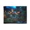 Robot Tending Starlight Garden — Plush Fleece Throw Blanket — Full Flat Artwork View