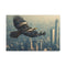 Robotic Eagle Soaring Above City — 24×16 Canvas Wall Art — Front Gallery-Wrapped Canvas View
