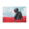 Robotic Knight Standing in Field — 24×16 Canvas Wall Art — Front Gallery-Wrapped Canvas View
