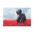 Robotic Knight Standing in Field — 24×16 Canvas Wall Art — Front Gallery-Wrapped Canvas View