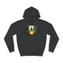 Rocket Launching from Jungle Platform Graphic Unisex College Hoodie - Jet Black Front