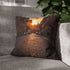 Rome Streets Sunset Cobblestone — 40×40 Cushion Cover — Sofa & Living Room Lifestyle View