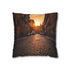 Rome Streets Sunset Cobblestone — 40×40 Cushion Cover — Front 40×40 cm Square Cushion View
