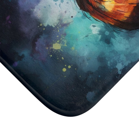 Rooster Chicken — Non-Slip Bath Mat — Cushioned Memory Foam & Non-Slip Backing Detail