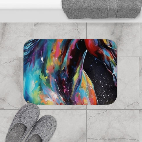 Running Horse — Non-Slip Bath Mat — Bathroom Floor Lifestyle View