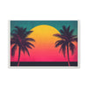 80s Style Miami Sunset Poster Stretched Canvas Wall Art