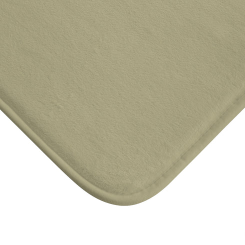 Minimalist Sage Green Botanical Leaf — Non-Slip Bath Mat — Cushioned Memory Foam & Non-Slip Backing Detail