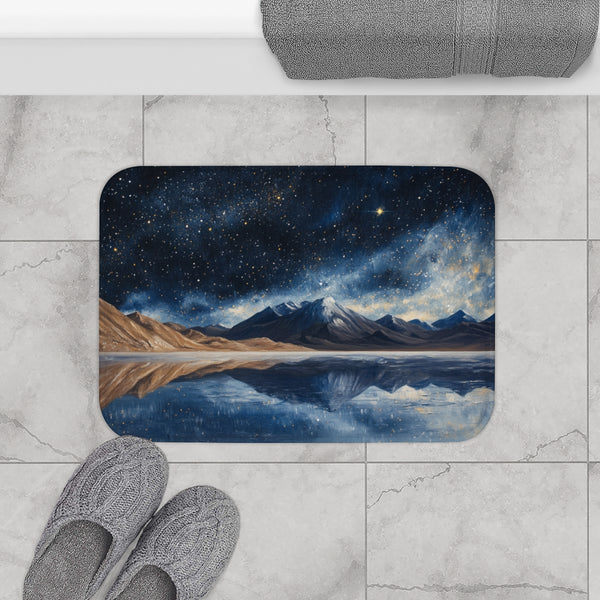 Salar De Uyuni Bolivia High in the Mountains Near T — 61×43 Memory Foam Bath Mat — Modern Bathroom Floor Lifestyle View