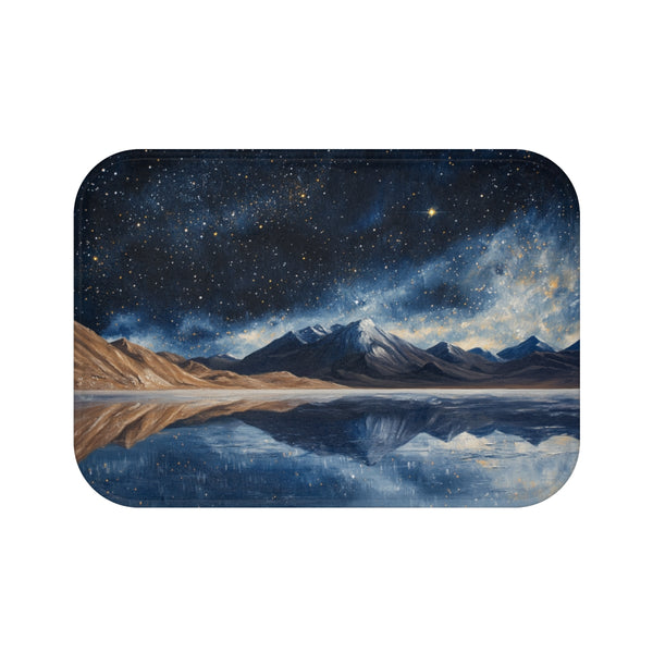 Salar De Uyuni Bolivia High in the Mountains Near T — 61×43 Memory Foam Bath Mat — Top-Down Velvet Microfibre Artwork View