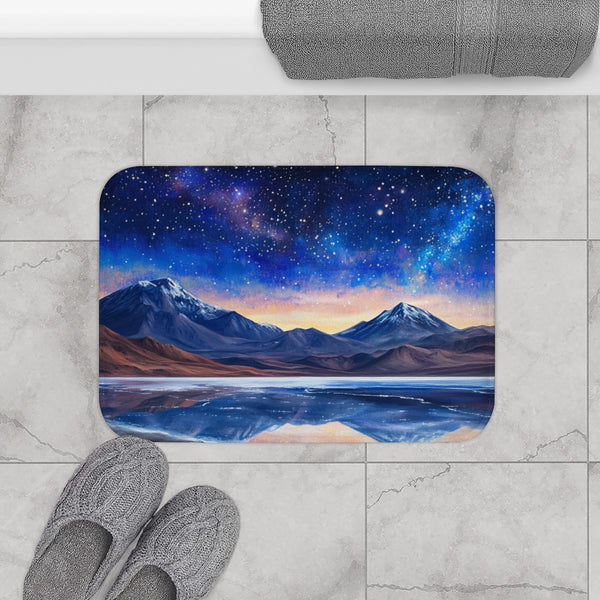 Salar De Uyuni Bolivia High in the Mountains Near T — 61×43 Memory Foam Bath Mat — Modern Bathroom Floor Lifestyle View