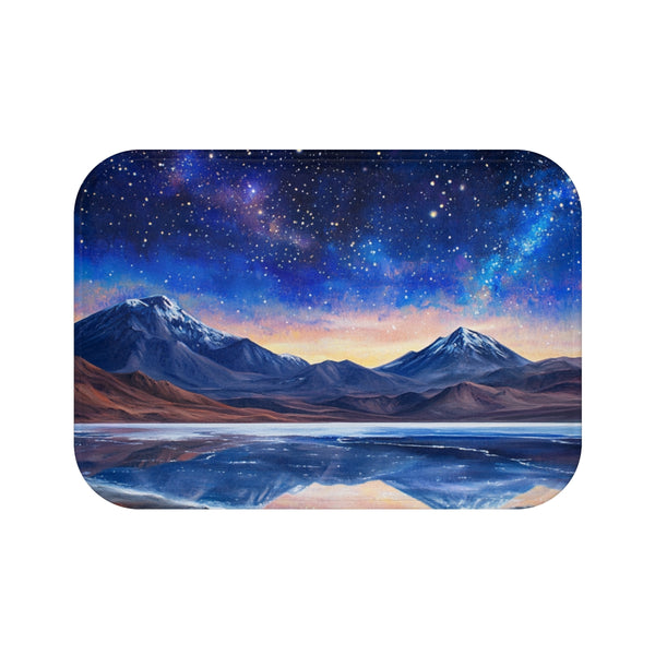 Salar De Uyuni Bolivia High in the Mountains Near T — 61×43 Memory Foam Bath Mat — Top-Down Velvet Microfibre Artwork View