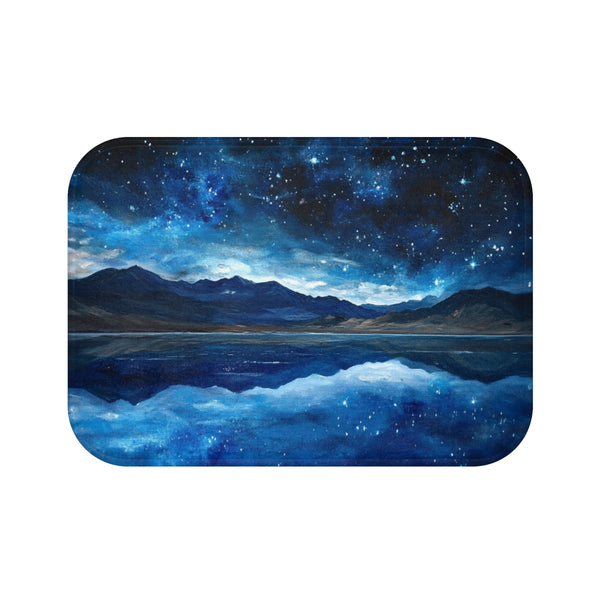 Salar De Uyuni Bolivia High in the Mountains Near T — 61×43 Memory Foam Bath Mat — Top-Down Velvet Microfibre Artwork View