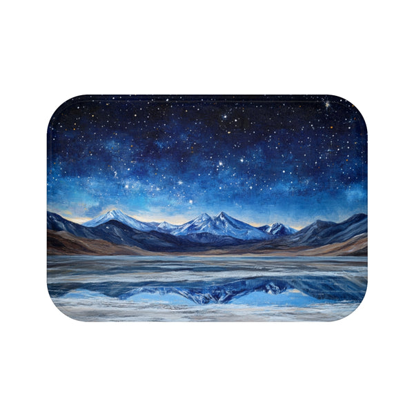 Salar De Uyuni Bolivia High in the Mountains Near T — 61×43 Memory Foam Bath Mat — Top-Down Velvet Microfibre Artwork View
