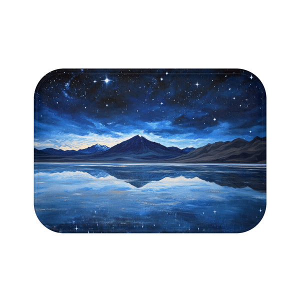 Salar De Uyuni Bolivia High in the Mountains Near T — 61×43 Memory Foam Bath Mat — Top-Down Velvet Microfibre Artwork View