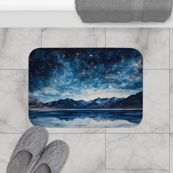 Salar De Uyuni Bolivia High in the Mountains Near T — 61×43 Memory Foam Bath Mat — Modern Bathroom Floor Lifestyle View