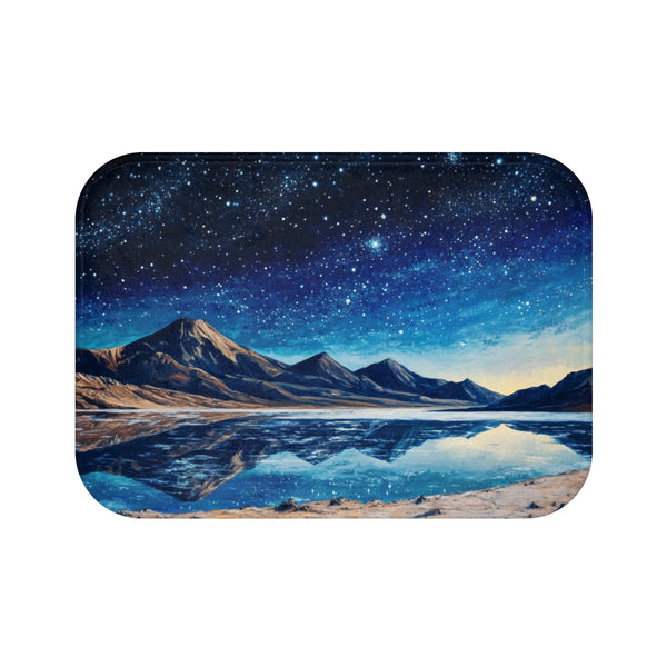 Salar De Uyuni Bolivia High in the Mountains Near T — 61×43 Memory Foam Bath Mat — Top-Down Velvet Microfibre Artwork View