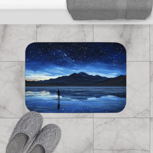 Salar De Uyuni Bolivia High in the Mountains Near T — 61×43 Memory Foam Bath Mat — Modern Bathroom Floor Lifestyle View