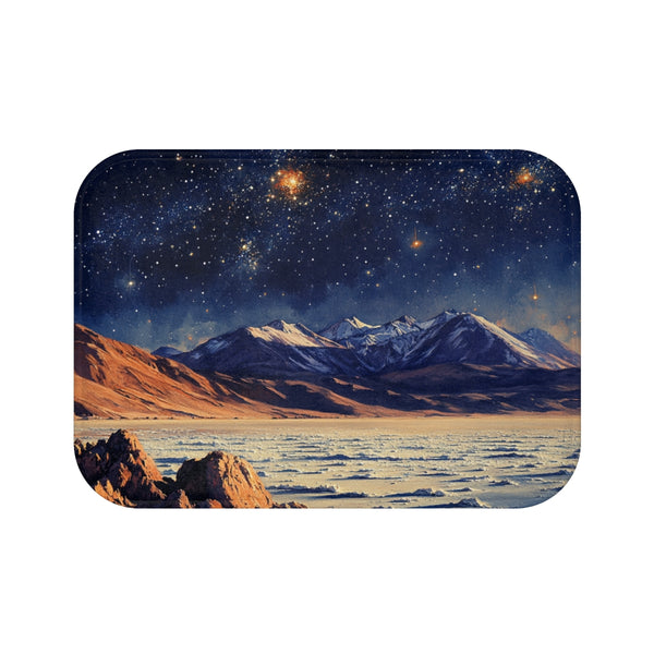 Salar De Uyuni Bolivia High in the Mountains Near T — 61×43 Memory Foam Bath Mat — Top-Down Velvet Microfibre Artwork View