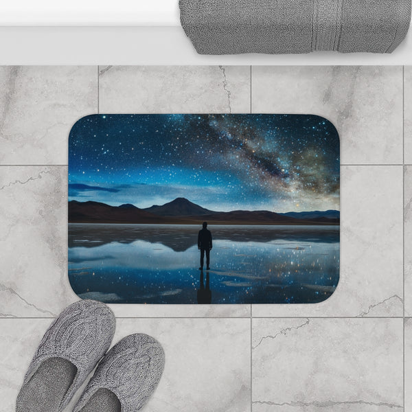 Salar De Uyuni Bolivia High in the Mountains Near T — 61×43 Memory Foam Bath Mat — Modern Bathroom Floor Lifestyle View