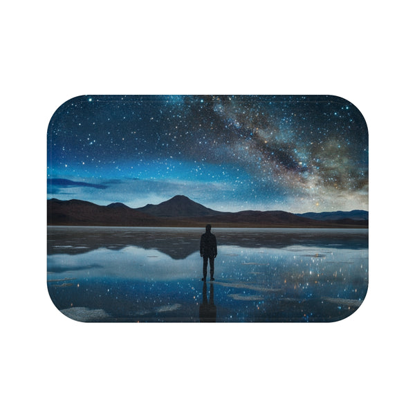 Salar De Uyuni Bolivia High in the Mountains Near T — 61×43 Memory Foam Bath Mat — Top-Down Velvet Microfibre Artwork View