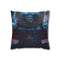 Samurai Helmet over Digital Grid — 40×40 Cushion Cover — Front 40×40 cm Square Cushion View
