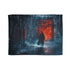 Samurai Walking Through Shattered Code — Plush Fleece Throw Blanket — Full Flat Artwork View