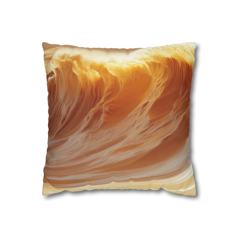 Sand Dune Wave Crashing in Glitch — Double-Sided Cushion Cover — Front Double-Sided Cushion View