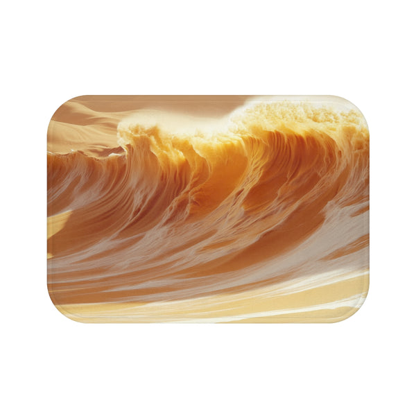 Sand Dune Wave Crashing in Glitch — Memory Foam Bath Mat — Top-Down Memory Foam Bath Mat View