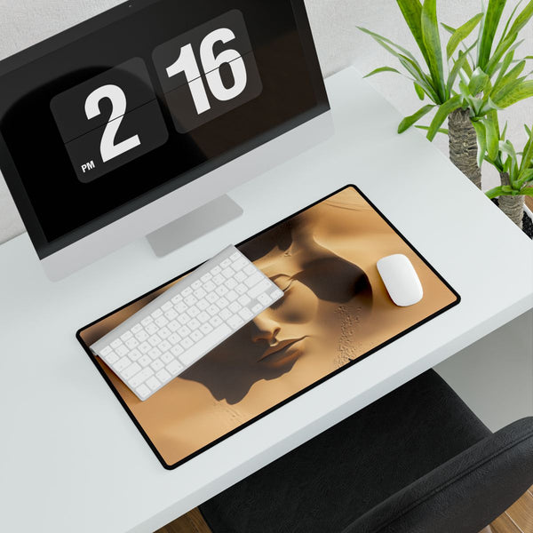 Sand Dunes Shaped Like Human Faces — XXL Gaming Desk Mat — Gaming & Workspace Desk Setup View