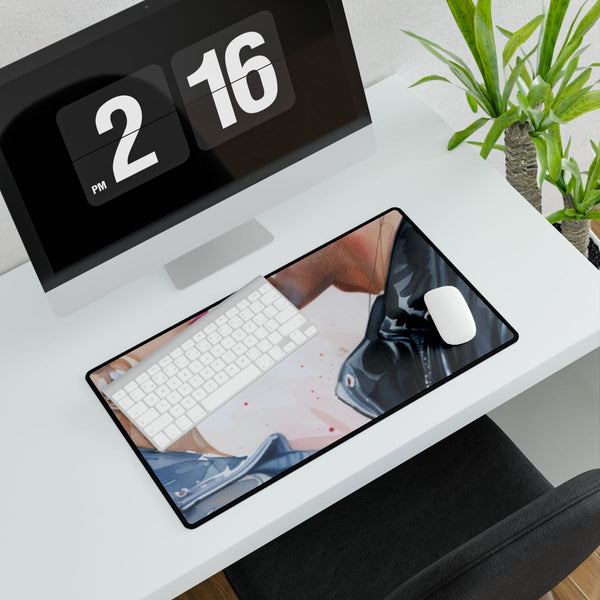 Sandy and Danny Grease Watercolor — XXL Gaming Desk Mat — Gaming & Workspace Desk Setup View