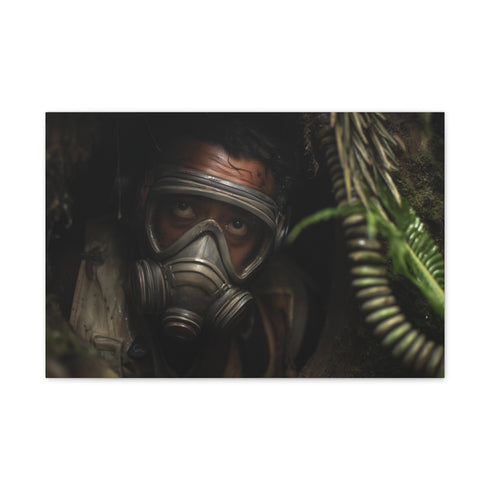 Saw Gerrera Breathing Through Mask — 24×16 Canvas Wall Art — Front Gallery-Wrapped Canvas View