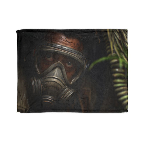 Saw Gerrera Breathing Through Mask — Plush Fleece Throw Blanket — Full Spread Plush Fleece Artwork View