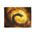 Serpent Coiled Around Burning Sun (Edition III) — 50×60 Plush Throw Blanket — Full Spread Plush Fleece Artwork View
