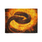 Serpent Coiled Around Burning Sun — 50×60 Plush Throw Blanket — Full Flat Artwork View