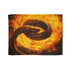Serpent Coiled Around Burning Sun — 50×60 Plush Throw Blanket — Full Flat Artwork View