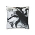 Shadow Creature Rising from Ink Puddle — Faux Suede Cushion Cover — Front 40×40 cm Square Cushion View