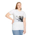 Shadow Creature Rising from Ink Puddle Graphic Unisex Softstyle T-Shirt - Model View