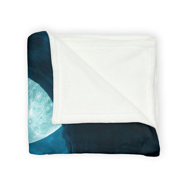 Shadow Gateway under Midnight Moon Plush Fleece Throw Blanket