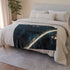Shadow Knight with Glowing Sword Plush Fleece Throw Blanket