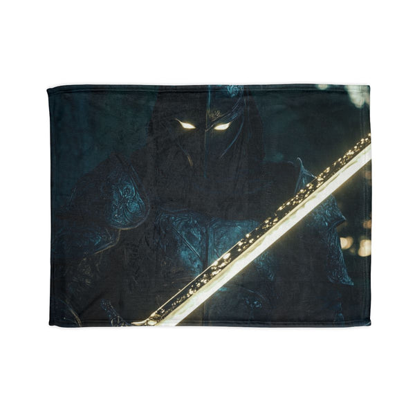 Shadow Knight with Glowing Sword Plush Fleece Throw Blanket