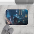 Shanghai Night Bright Lights — 61×43 Memory Foam Bath Mat — Modern Bathroom Floor Lifestyle View
